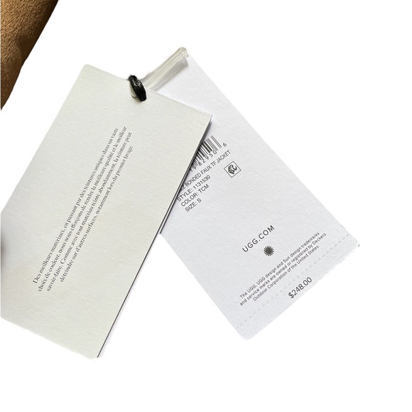 NWT UGG Dez Bonded Oversized Winter Brown Faux Fur Buttoned Jacket Coat (size S) - Picture 7 of 10